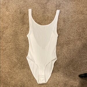 White Ribbed Bodysuit